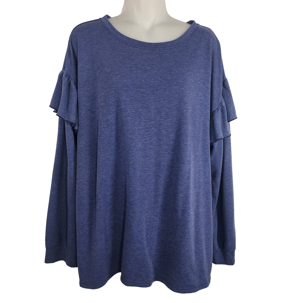 Matilda Jane Womens Just Imagine Lena Flutter Sweatshirt Navy Blue Pullover XL